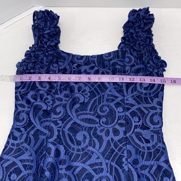 Lilly Pulitzer Mara Bright Navy About Face Two Tone Lace Dress Size 4 - Picture 10 of 15